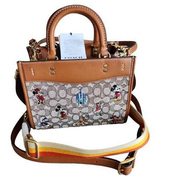 DISNEY X Coach Rogue 25 Bag In Signature Textile Jacquard With Mickey Mouse And - Picture 2 of 9